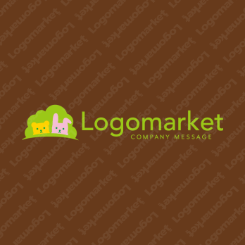 クマとうさぎと親しみやすいのロゴ