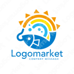 大漁と豊かと釣りのロゴ