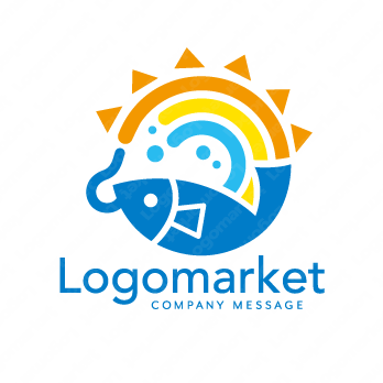 大漁と豊かと釣りのロゴ