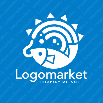 大漁と豊かと釣りのロゴ