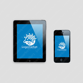 大漁と豊かと釣りのロゴ