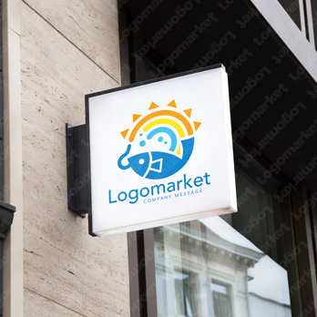 大漁と豊かと釣りのロゴ