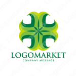 四つ葉と十字架と幸運のロゴ