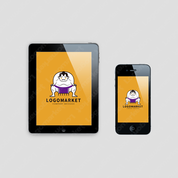 力士と伝統とインパクトのロゴ