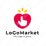 ハートと手とチェックのロゴ