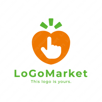 ハートと手とチェックのロゴ