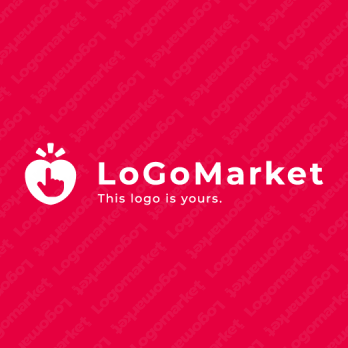 ハートと手とチェックのロゴ