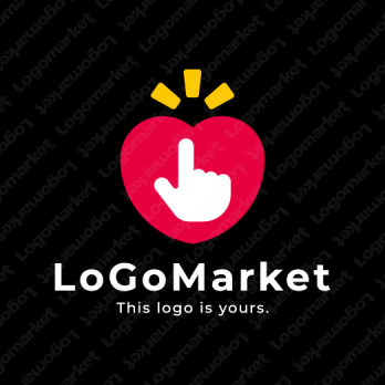 ハートと手とチェックのロゴ