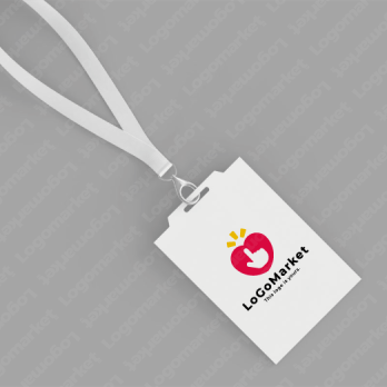 ハートと手とチェックのロゴ