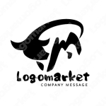 牛とシンプルとかっこいいのロゴ