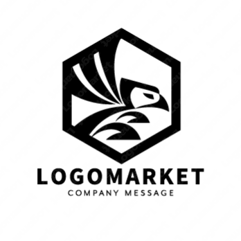 鷹と鳥と家紋のロゴ