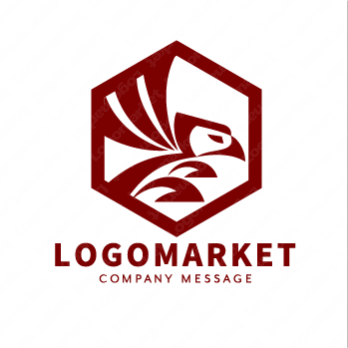 鷹と鳥と家紋のロゴ