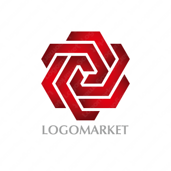 花と三角と薔薇のロゴ