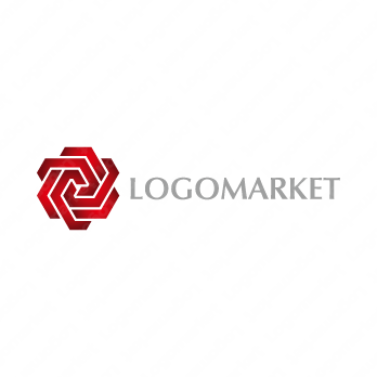 花と三角と薔薇のロゴ