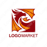 龍と四角とドラゴンのロゴ