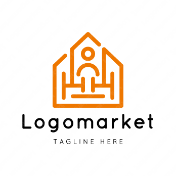 家と車椅子と介護のロゴ