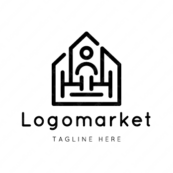 家と車椅子と介護のロゴ