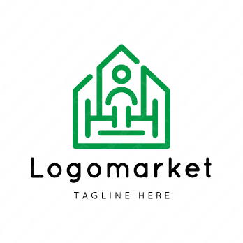 家と車椅子と介護のロゴ