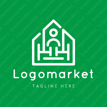 家と車椅子と介護のロゴ