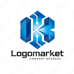 Kと回路と立体的のロゴ