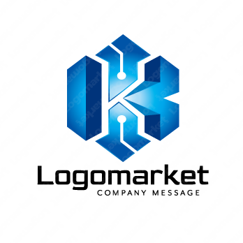 Kと回路と立体的のロゴ