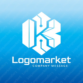 Kと回路と立体的のロゴ