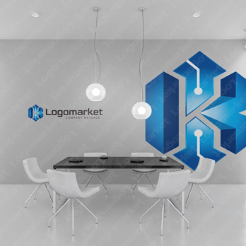 Kと回路と立体的のロゴ