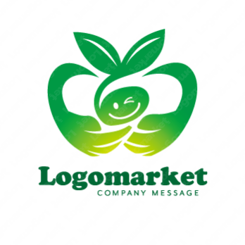 自然とエコと手のロゴ