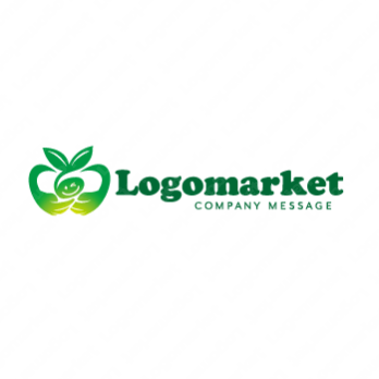 自然とエコと手のロゴ