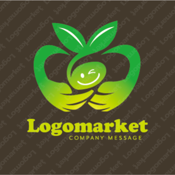 自然とエコと手のロゴ