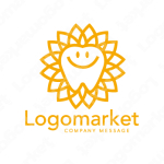 ひまわりと歯とキャラクターのロゴ