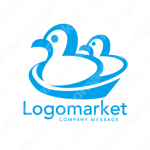 アヒルと親子と親しみやすさのロゴ