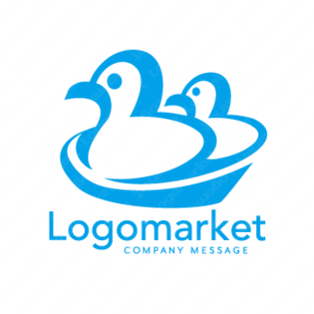 アヒルと親子と親しみやすさのロゴ