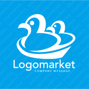 アヒルと親子と親しみやすさのロゴ