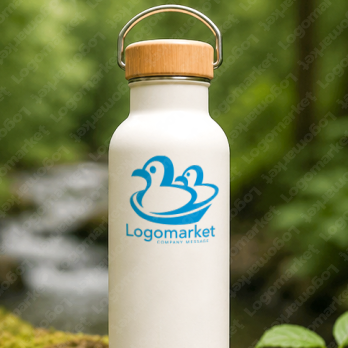 アヒルと親子と親しみやすさのロゴ