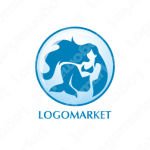 海と人魚と泡のロゴ