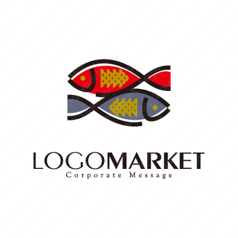魚と商売繁盛と高級感のロゴ