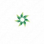 自然と葉と太陽のロゴ