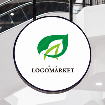 優しいと安心と観葉植物のロゴ