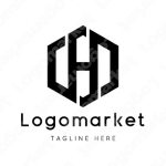 Hとhと六角形のロゴ