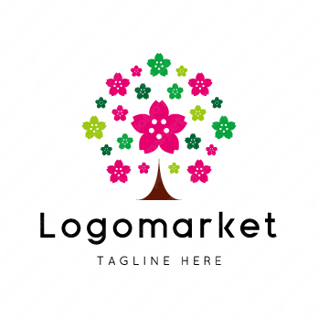 桜と花と木のロゴ