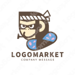 ゴリラと大工とキャラクターのロゴ