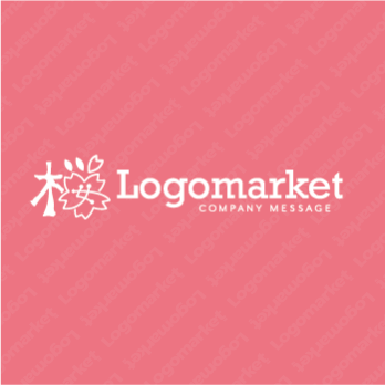 桜と漢字と和風のロゴ