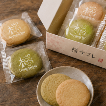 桜と漢字と和風のロゴ