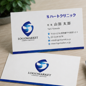 Sと心臓とハートのロゴ
