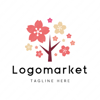 桜と木と自然のロゴ
