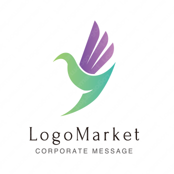 鳥と羽と上昇のロゴ