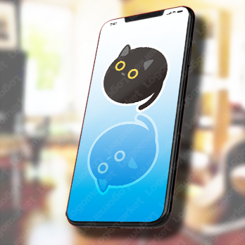 会話と猫と吹き出しのロゴ
