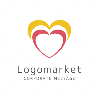 人との繋がりとHeartと心臓のロゴ
