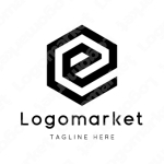 eとEと六角形のロゴ
